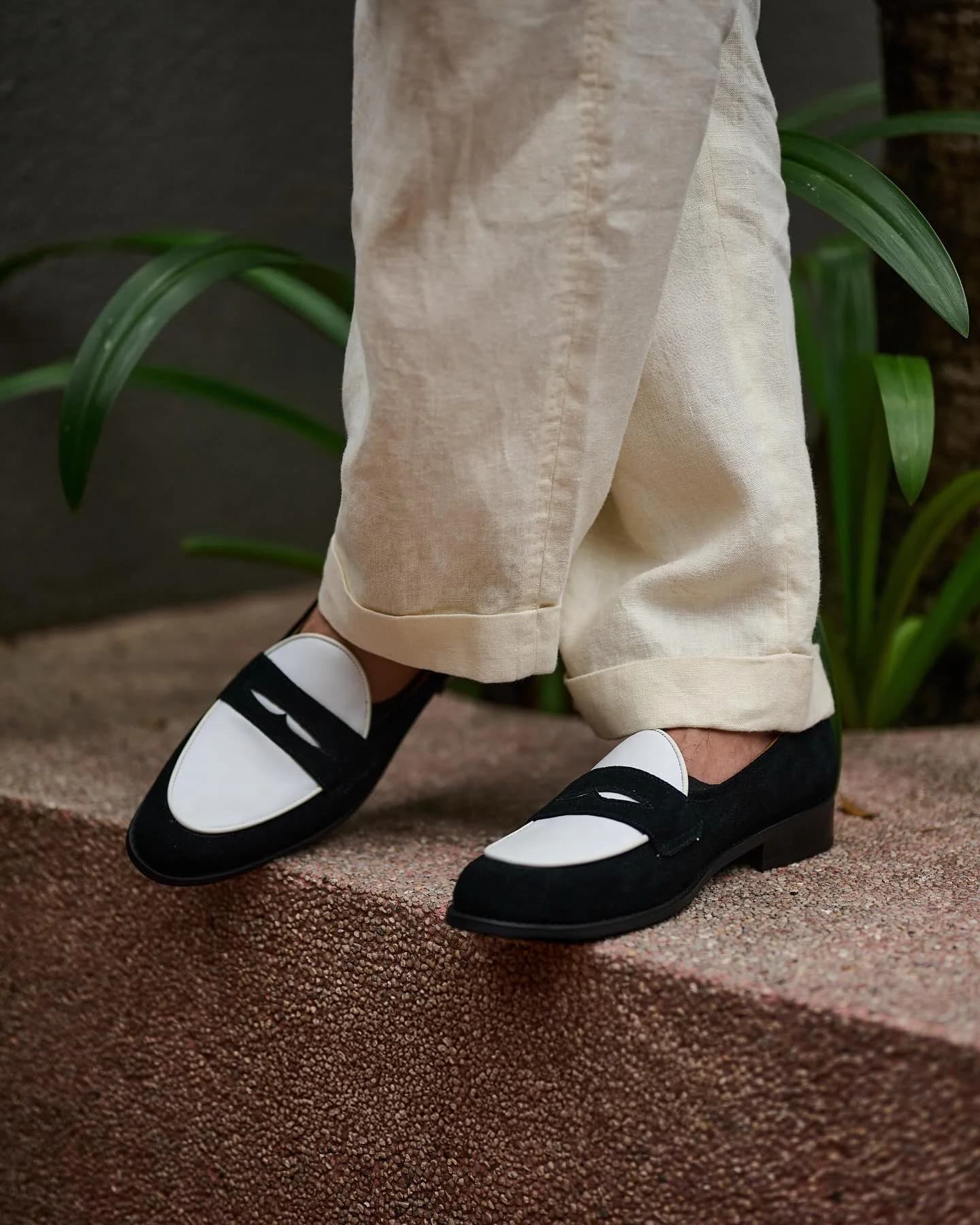 Penny Suede (Black and brown+White)